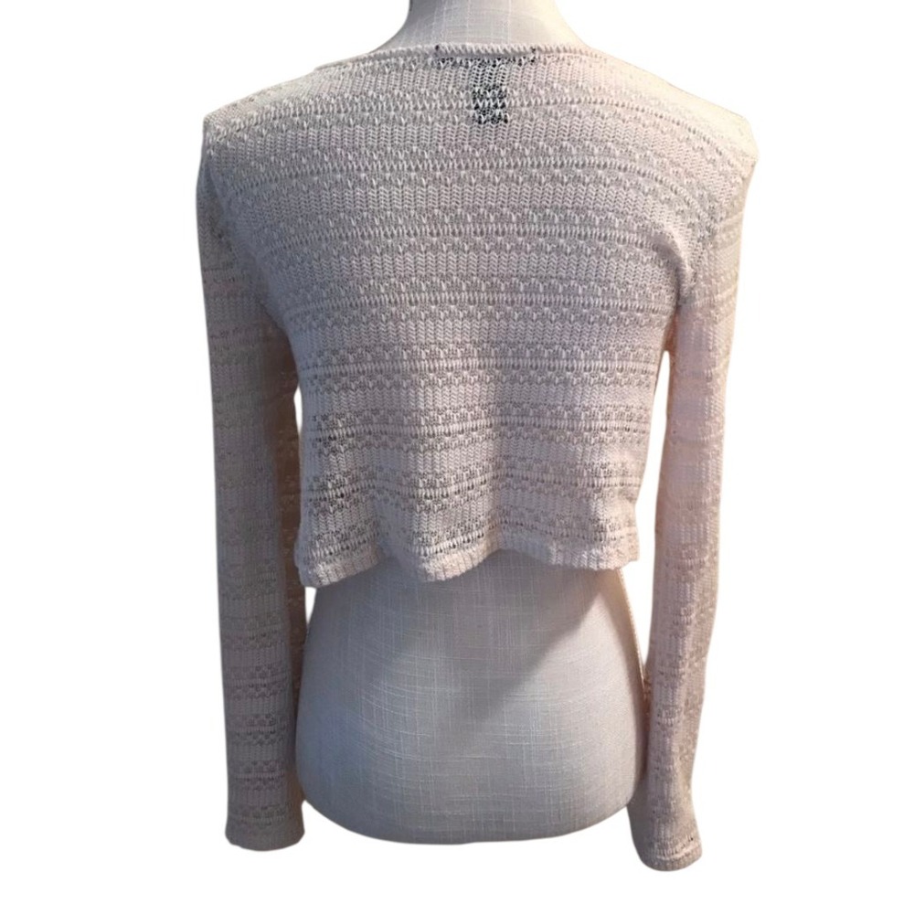 Forever 21 Knit Crop Top Long Sleeve Lightweight Blush Pink Size M - Picture 2 of 3